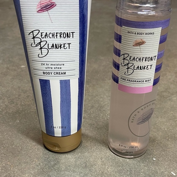 Bath & Body Works Beachfront Blanket Set Body Cream & Fine Fragrance Mist NEW - Picture 2 of 4